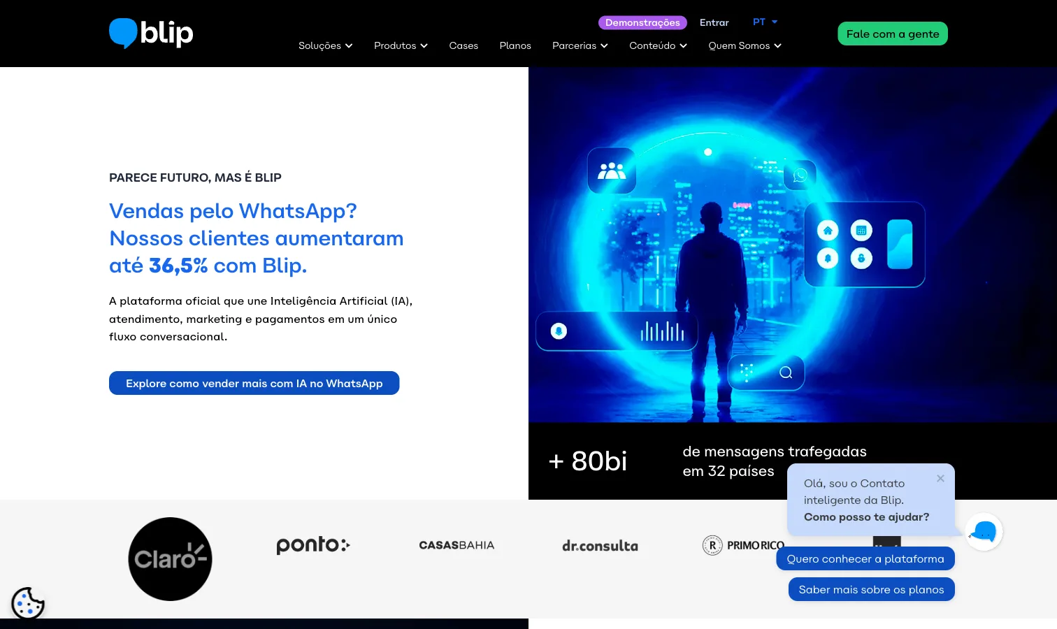 Plataforma da Blip (Take Blip), construtor de automação omnichannel.